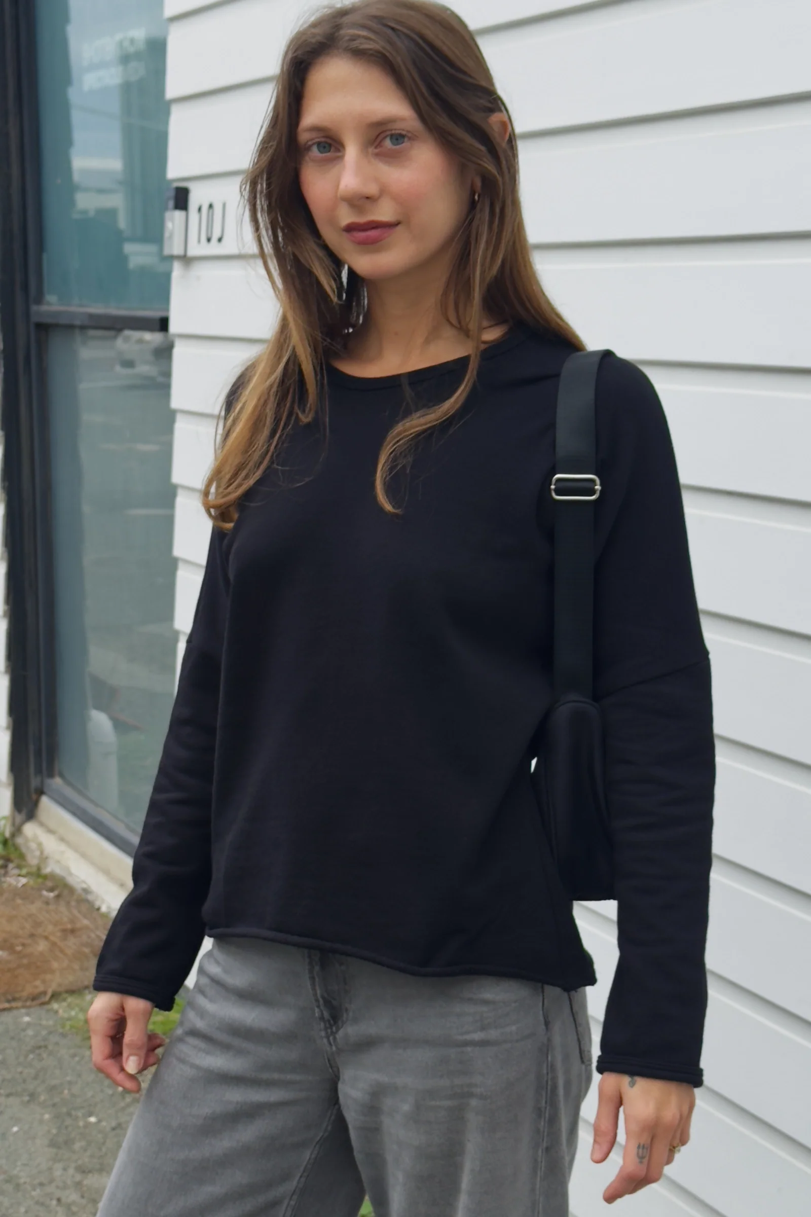 Organic Cotton Fleece Sweatshirt | Black - Barbeachs