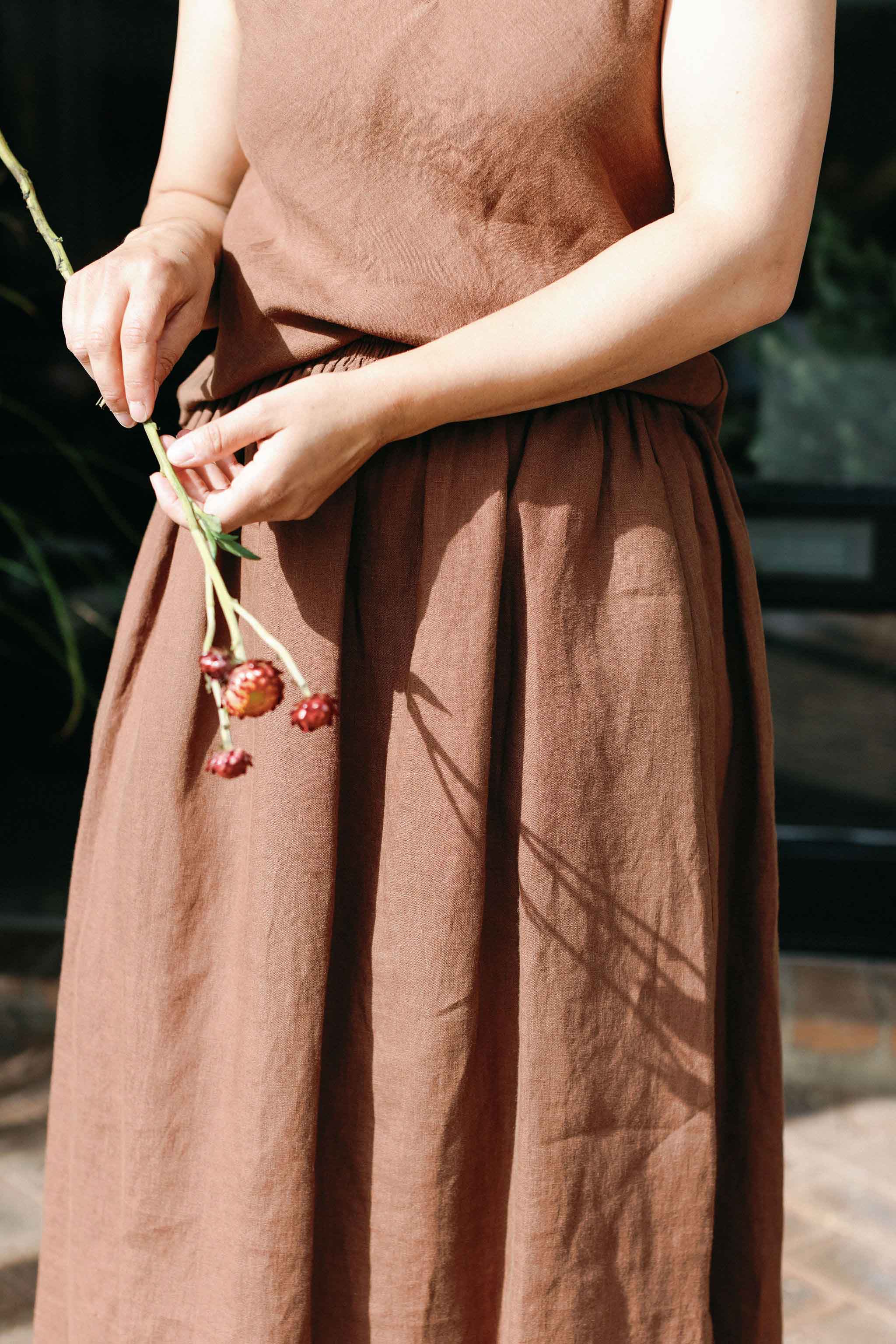 Midi Skirt | Cocoa Brown - Barbeachs