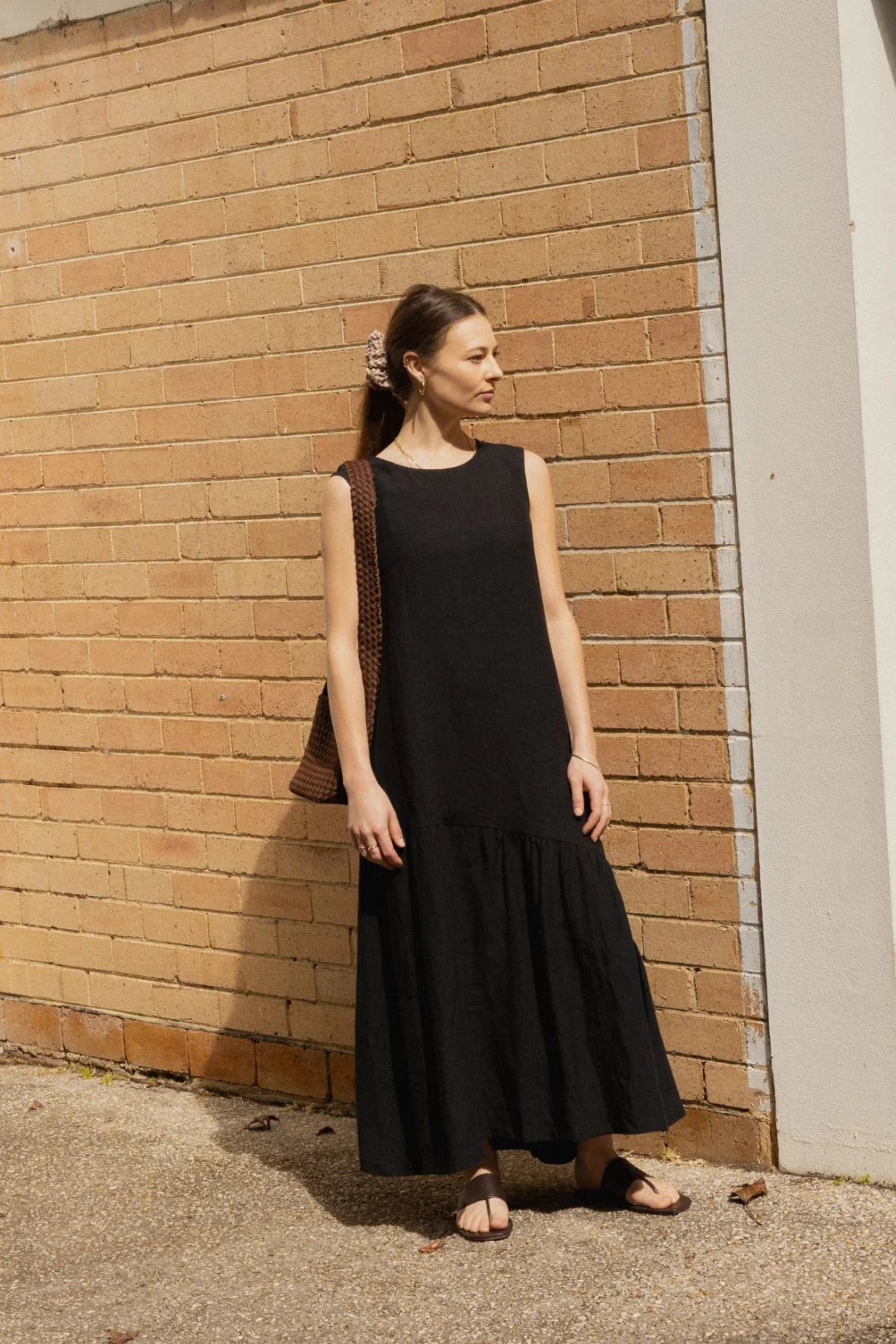 Asymmetric Maxi Dress | Black - Barbeachs