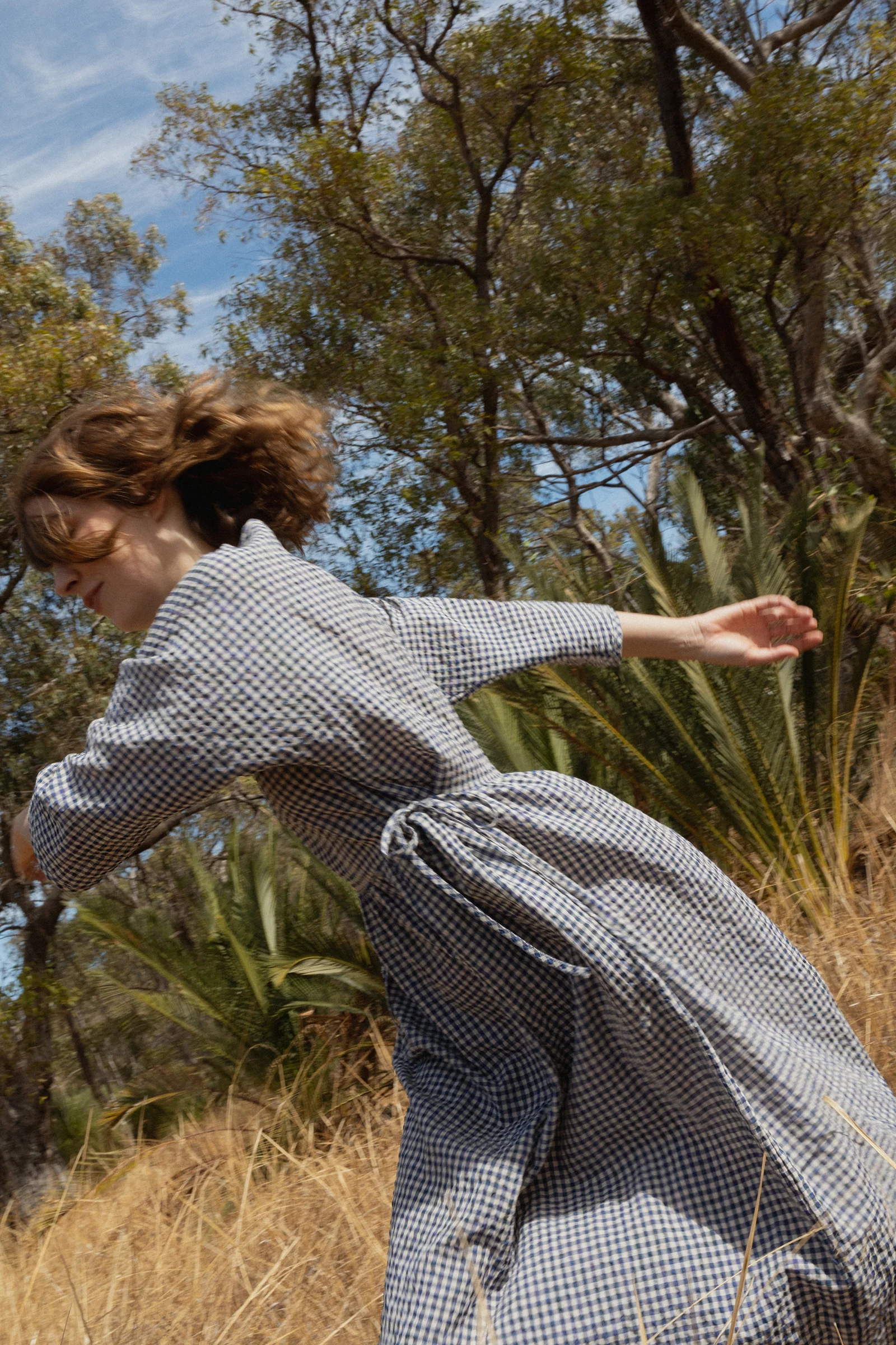 Gather Dress | Royal Blue Gingham - Barbeachs
