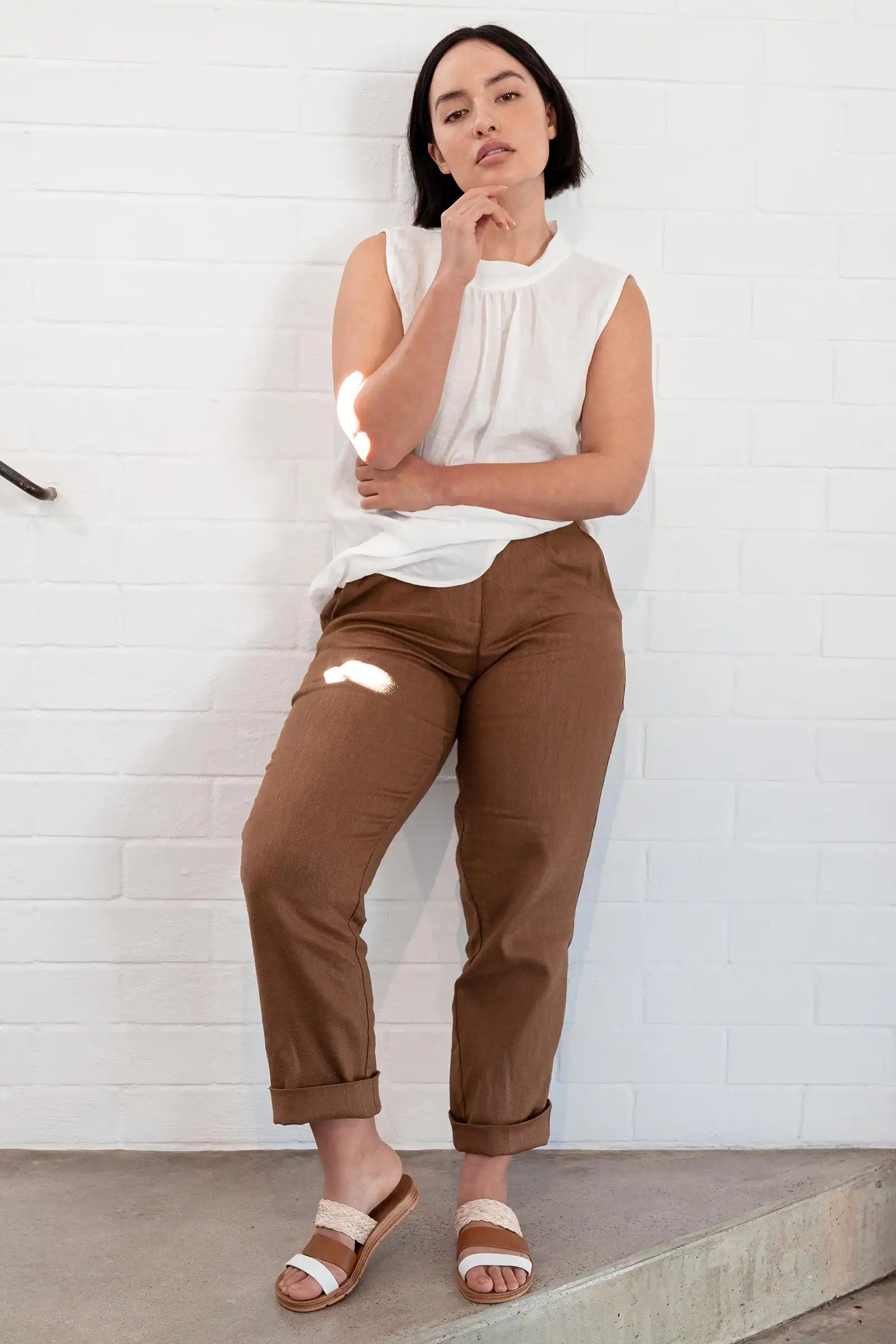 Hi Neck Top | White - Barbeachs