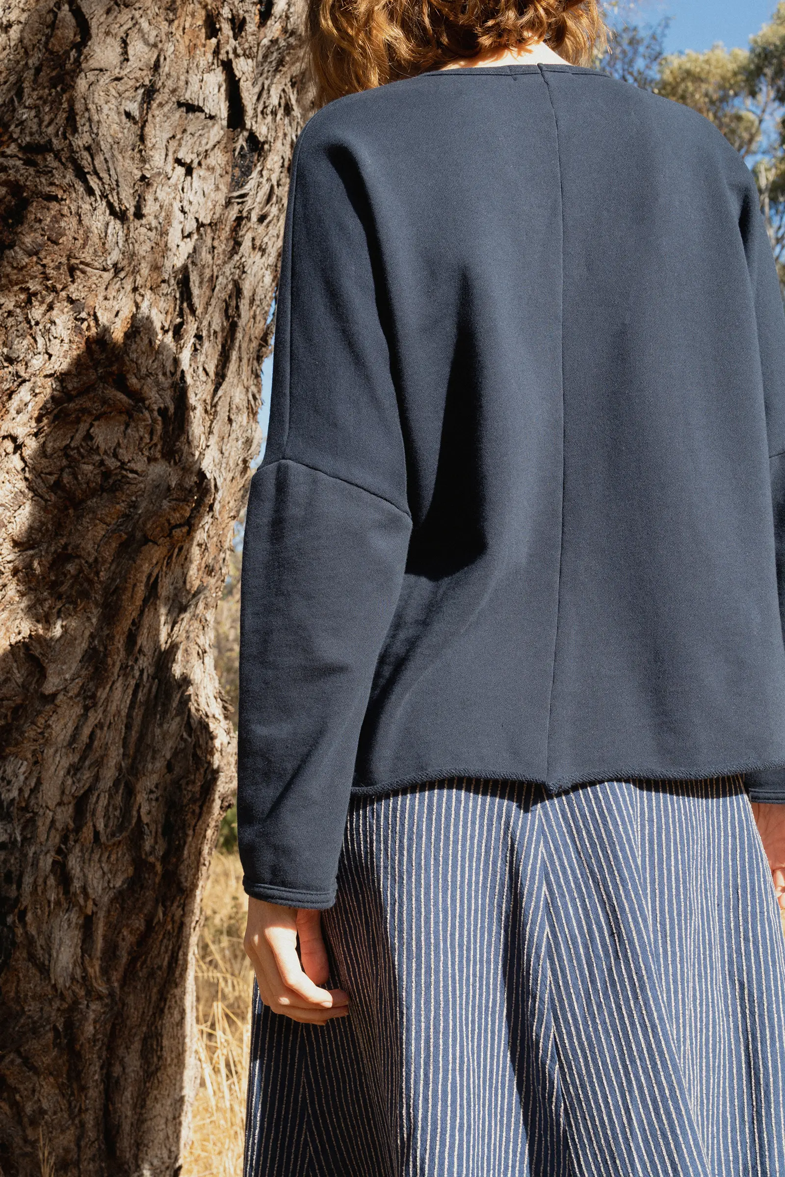 Organic Cotton Fleece Sweatshirt | Navy - Barbeachs