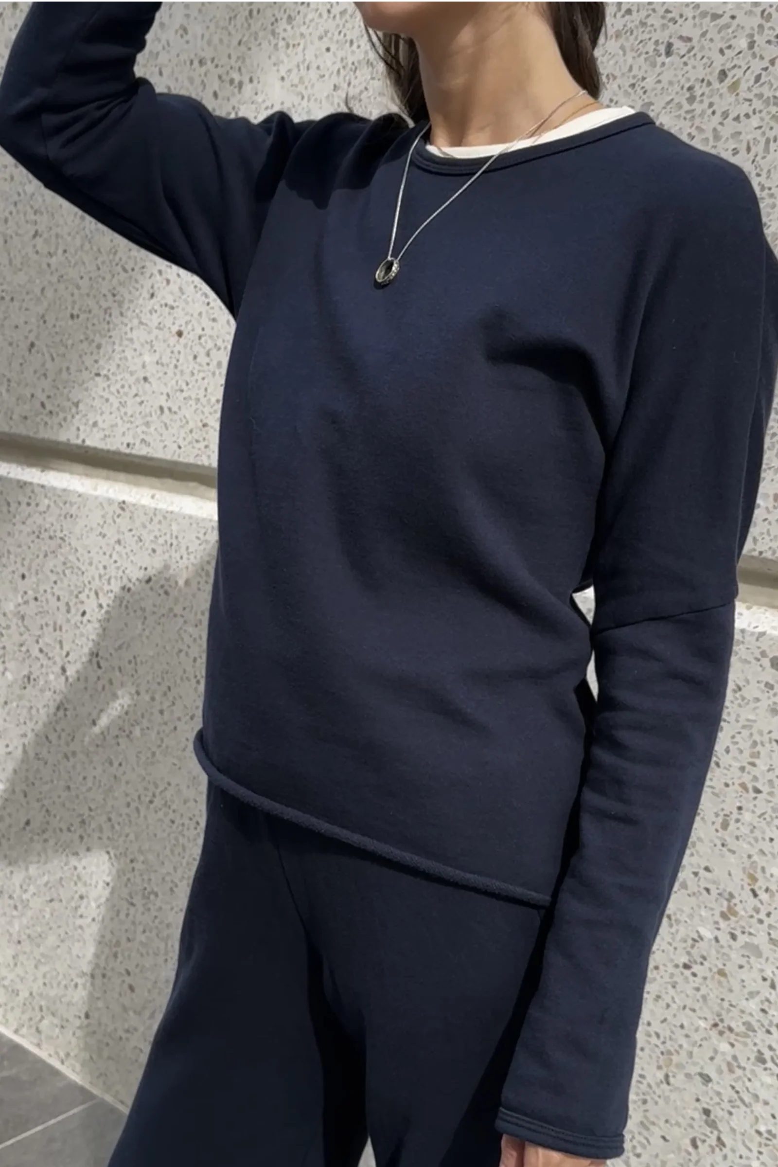 Organic Cotton Fleece Sweatshirt | Navy - Barbeachs