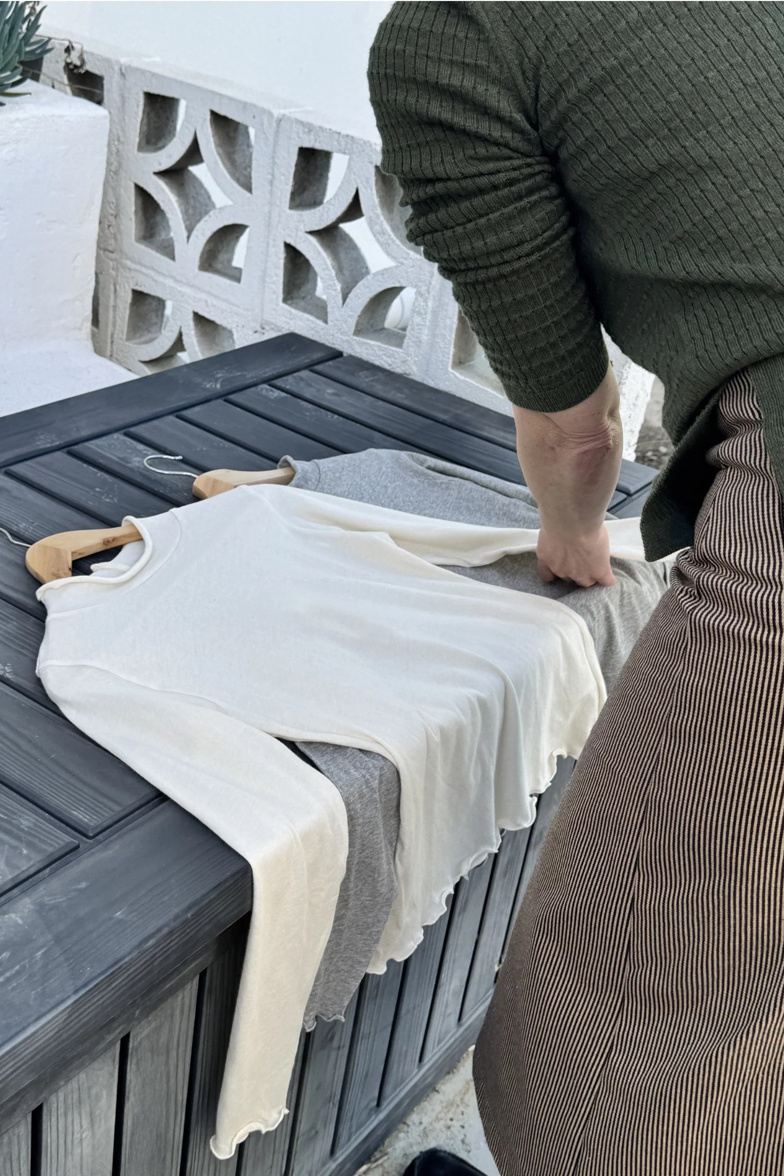 Organic Cotton Long Sleeve Tee | Cream - Barbeachs