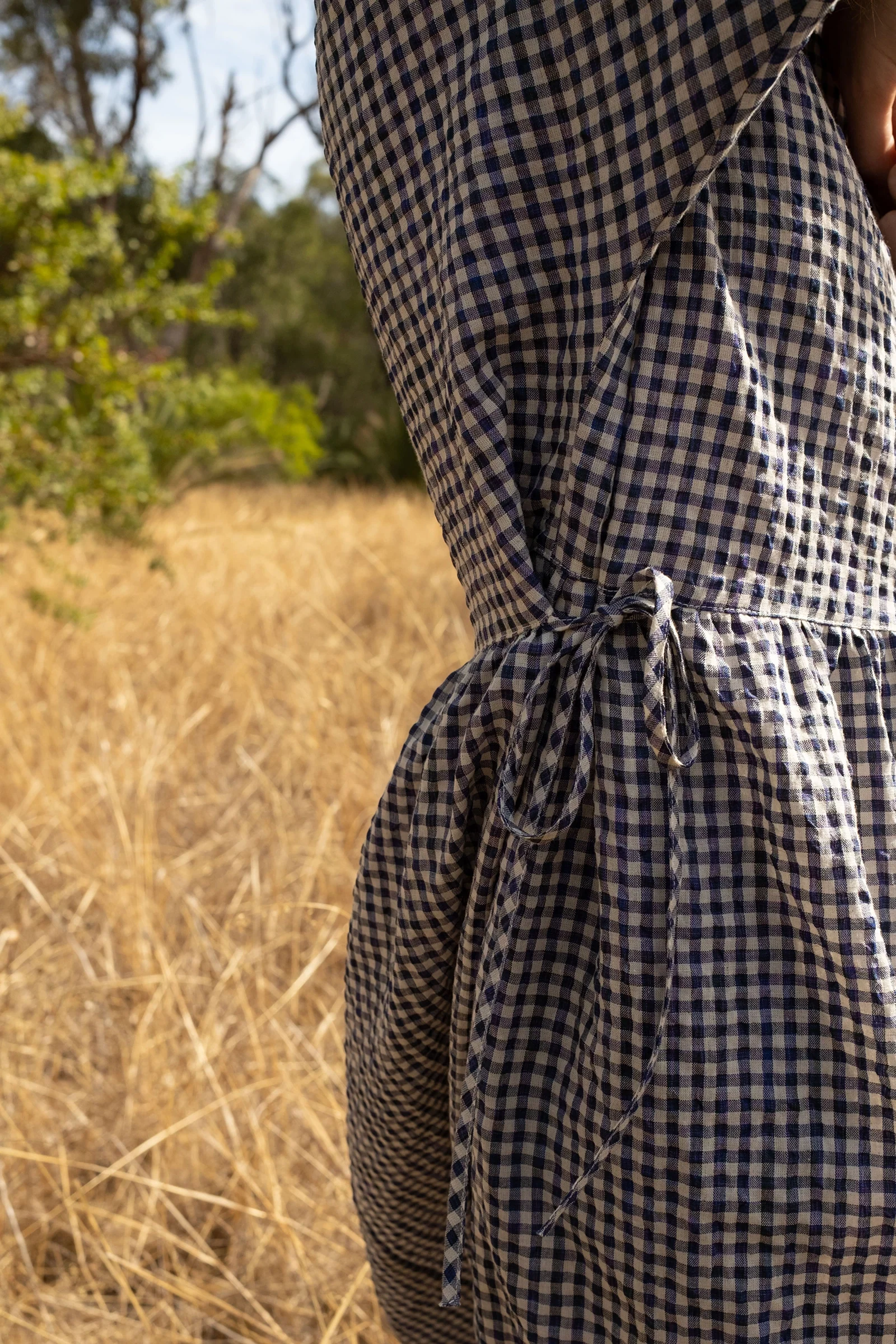 Gather Dress | Royal Blue Gingham - Barbeachs