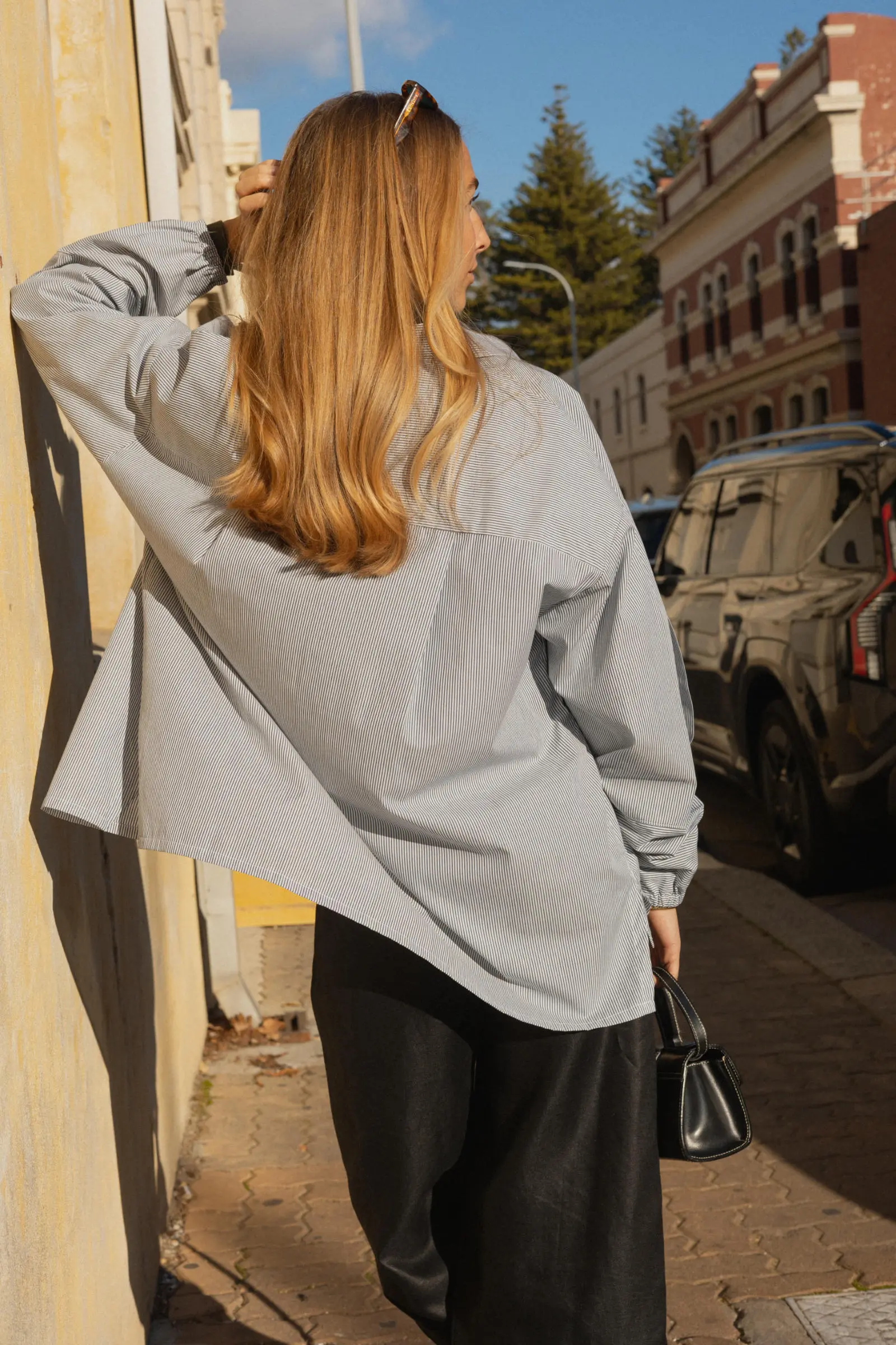 Tie-Sleeve Boyfriend Shirt - Barbeachs