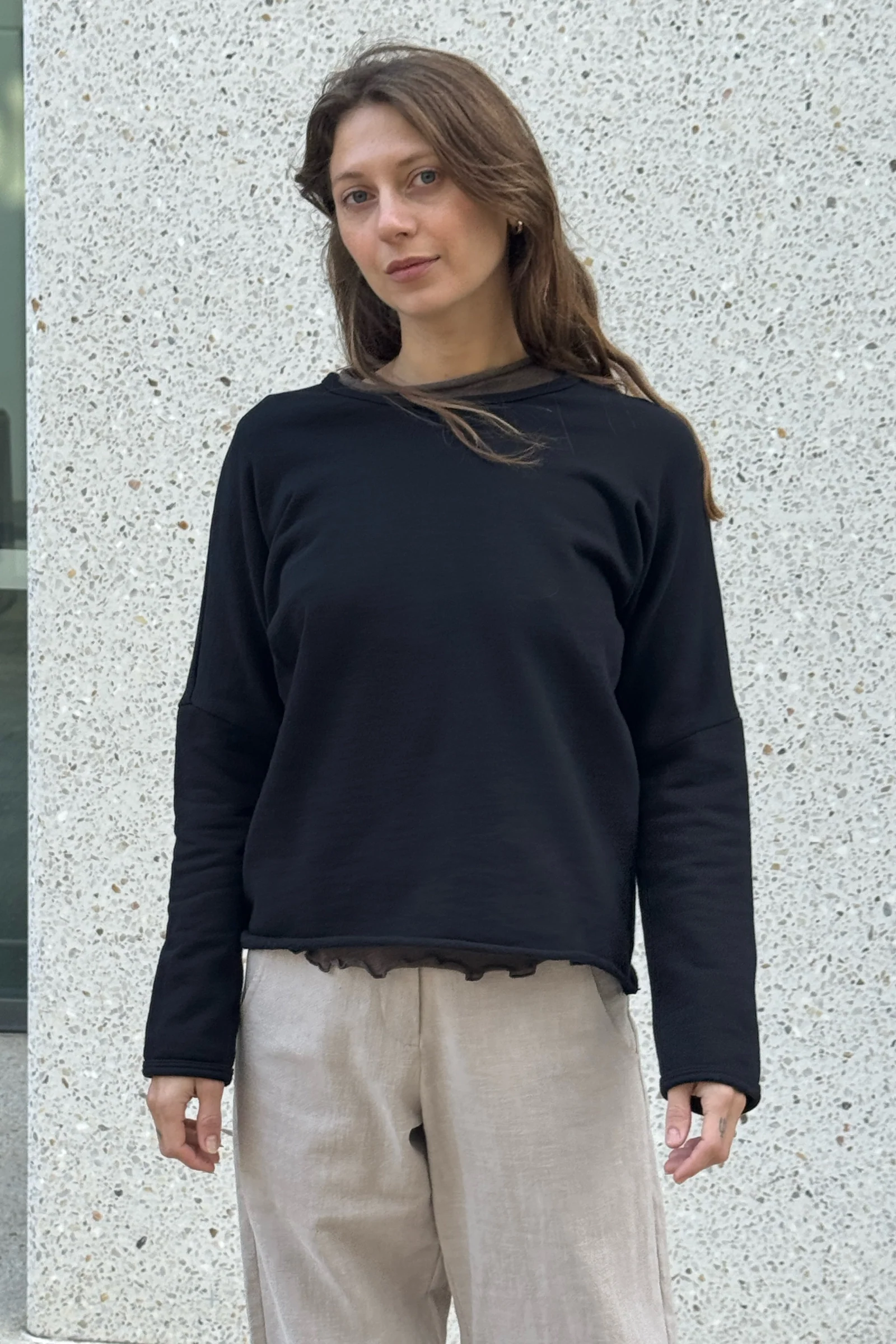 Organic Cotton Fleece Sweatshirt | Black - Barbeachs