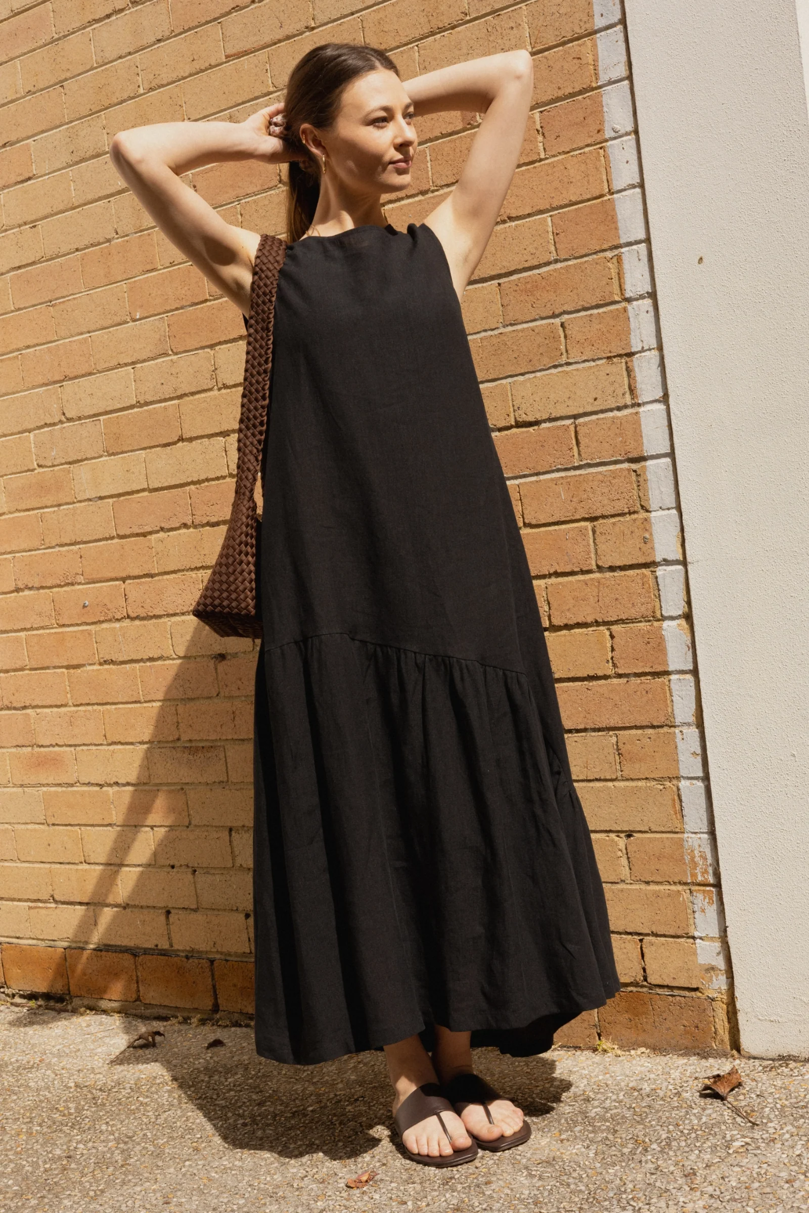 Asymmetric Maxi Dress | Black - Barbeachs