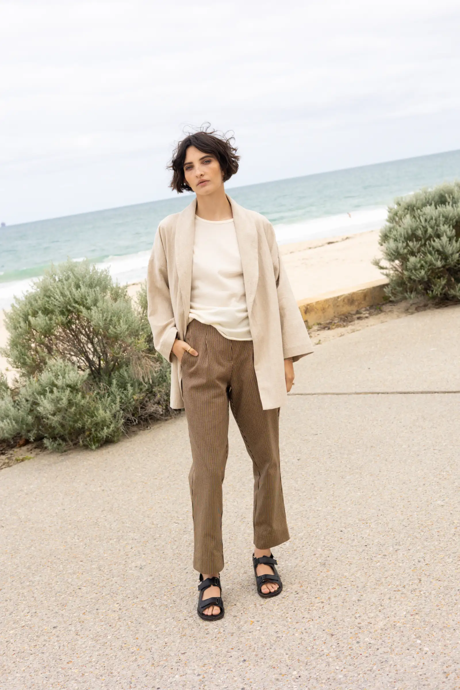 Raised Trouser | Pencil Stripe Denim - Barbeachs