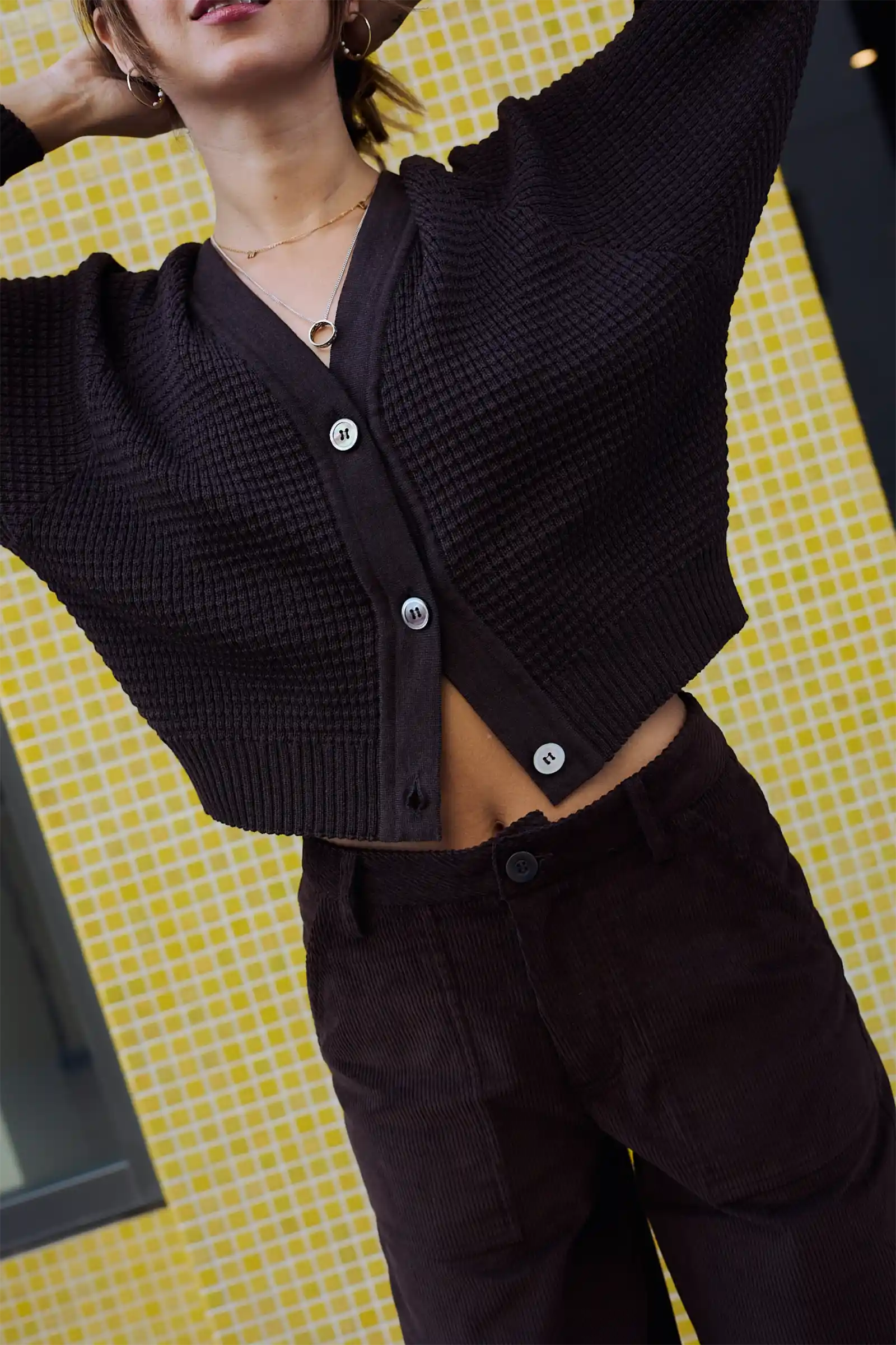 Merino Cardigan Knit | Chocolate - Barbeachs