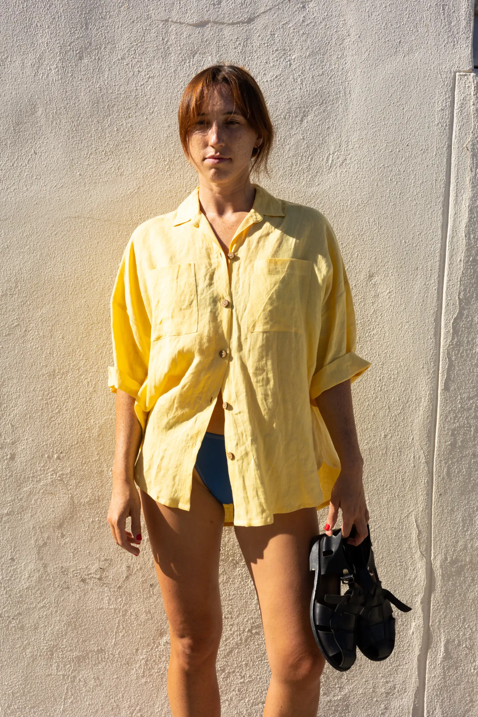 Oversize Short Sleeve Shirt | Lemon Yellow - Barbeachs