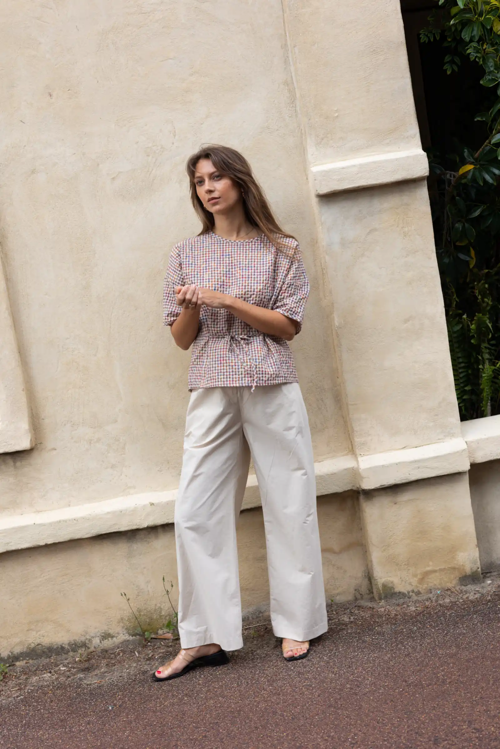 Gather Top with Ties | Multi Gingham - Barbeachs