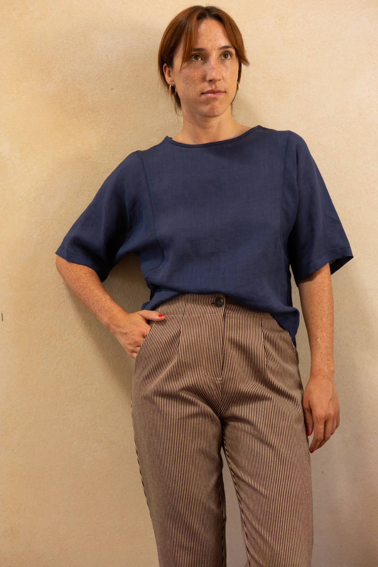 Raised Trouser | Pencil Stripe Denim - Barbeachs