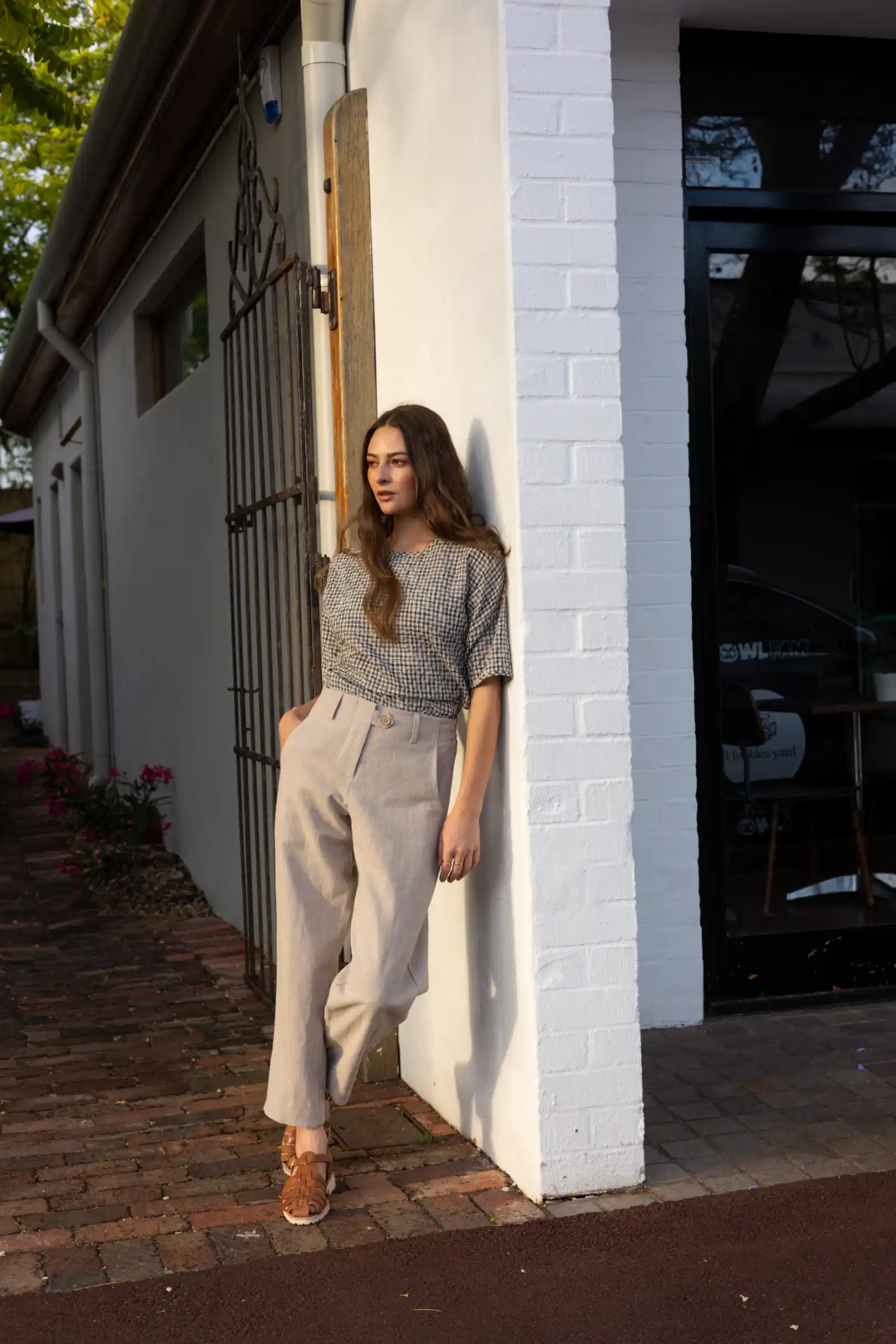 Gather Top with Ties | Black and White Gingham - Barbeachs