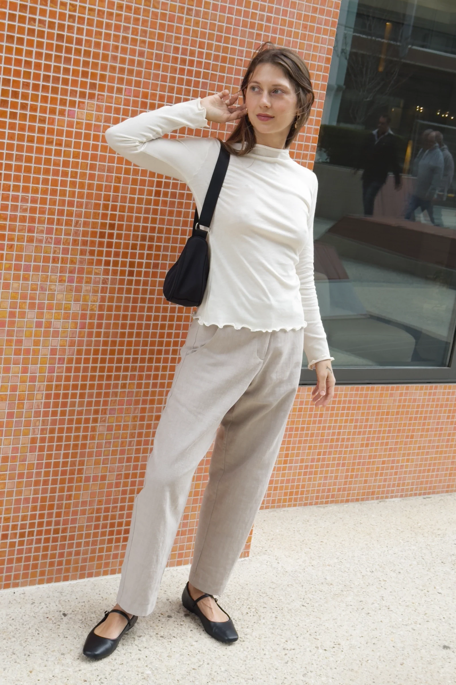 Organic Cotton Long Sleeve Tee | Cream - Barbeachs